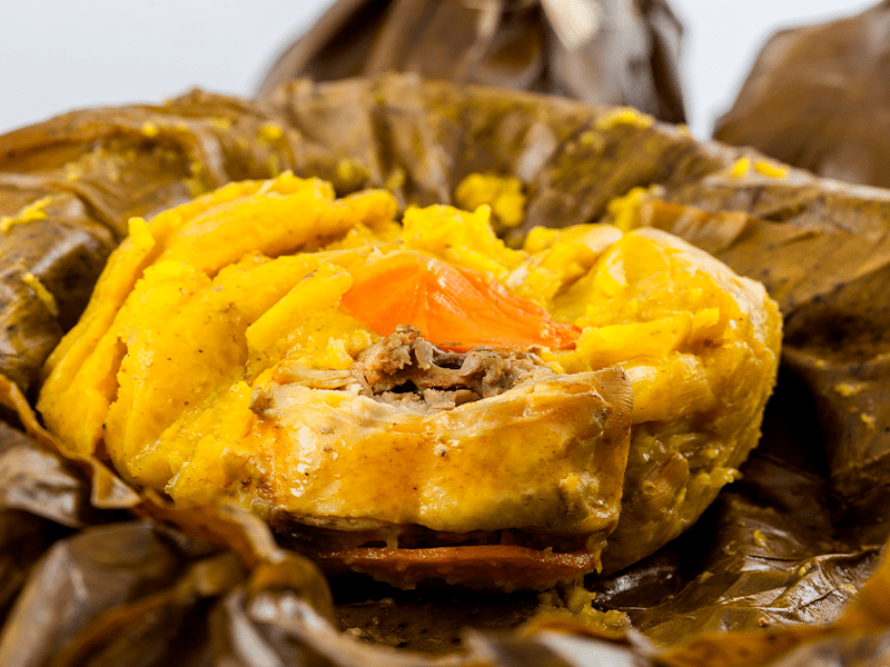 Tamal tolimense, típico de la región